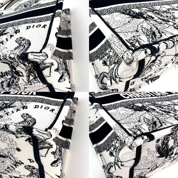 Christian Dior Book Embroidered Canvas Medium Stars and Signs Black Tote - Picture 7 of 11